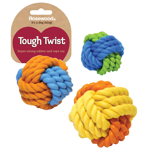 3.5" Rubber & Rope Ball Asstd