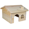 Wooden Cottage House for Hamsters or Gerbils 15 x 11 x 15cm Natural Wood