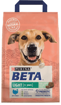 Beta light top dog food