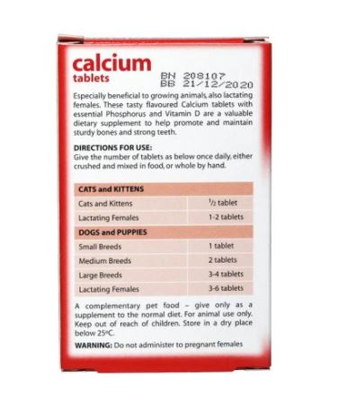 Johnsons Veterinary Calcium Tablets 40 tablets