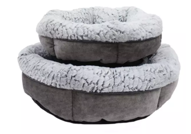 Grey plush outlet dog bed