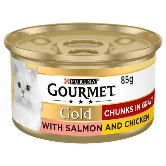Gourmet Gold Salmon & Chicken In Gravy 85g