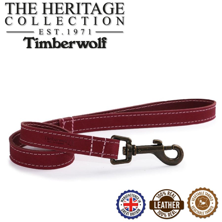 Ancol Timberwolf Leather Lead Raspberry 1mx19mm