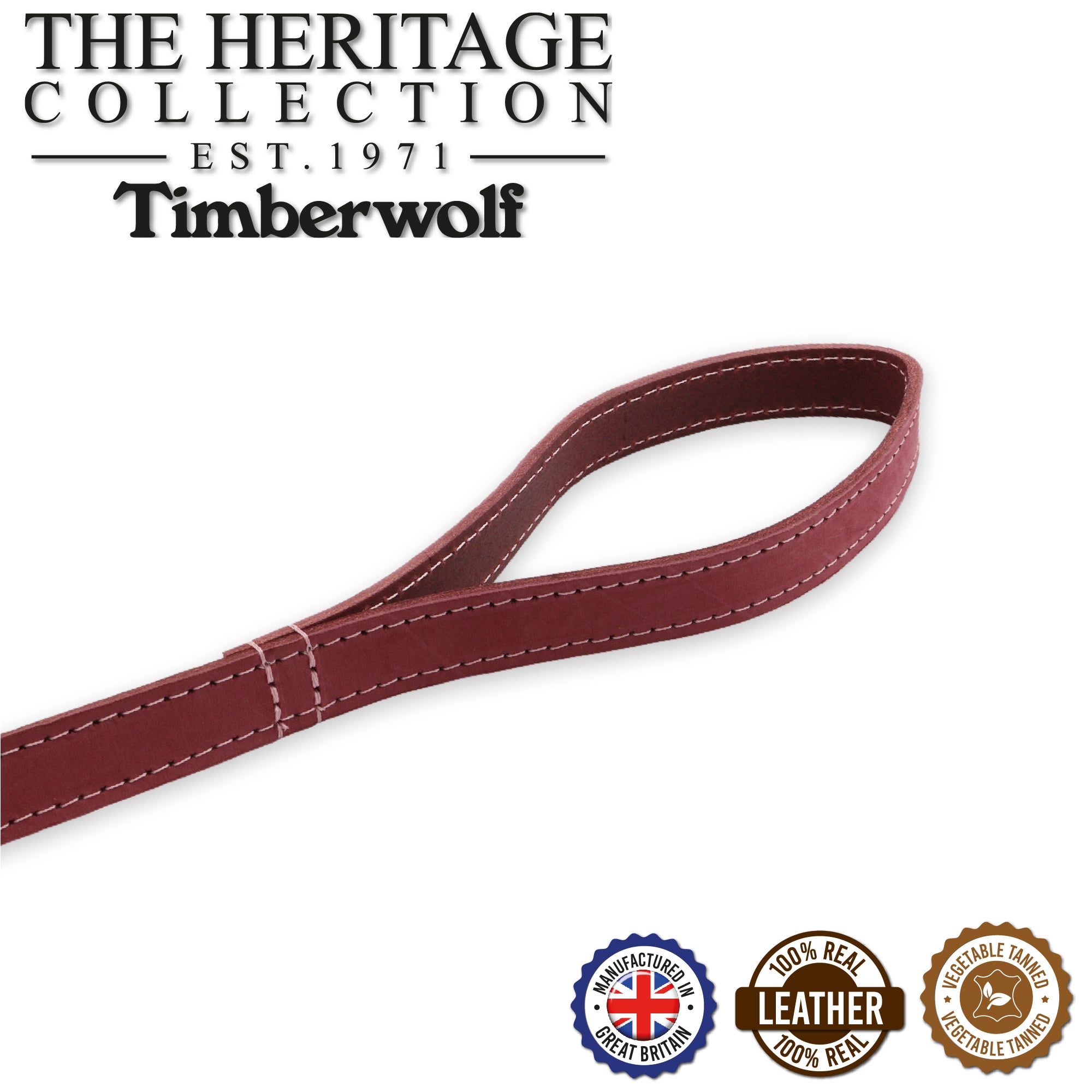 Ancol Timberwolf Leather Lead Raspberry 1mx19mm