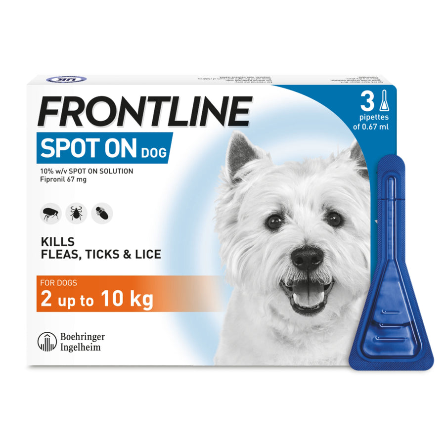 Frontline Spot On Small Dog 2-10kg 3 Pipettes