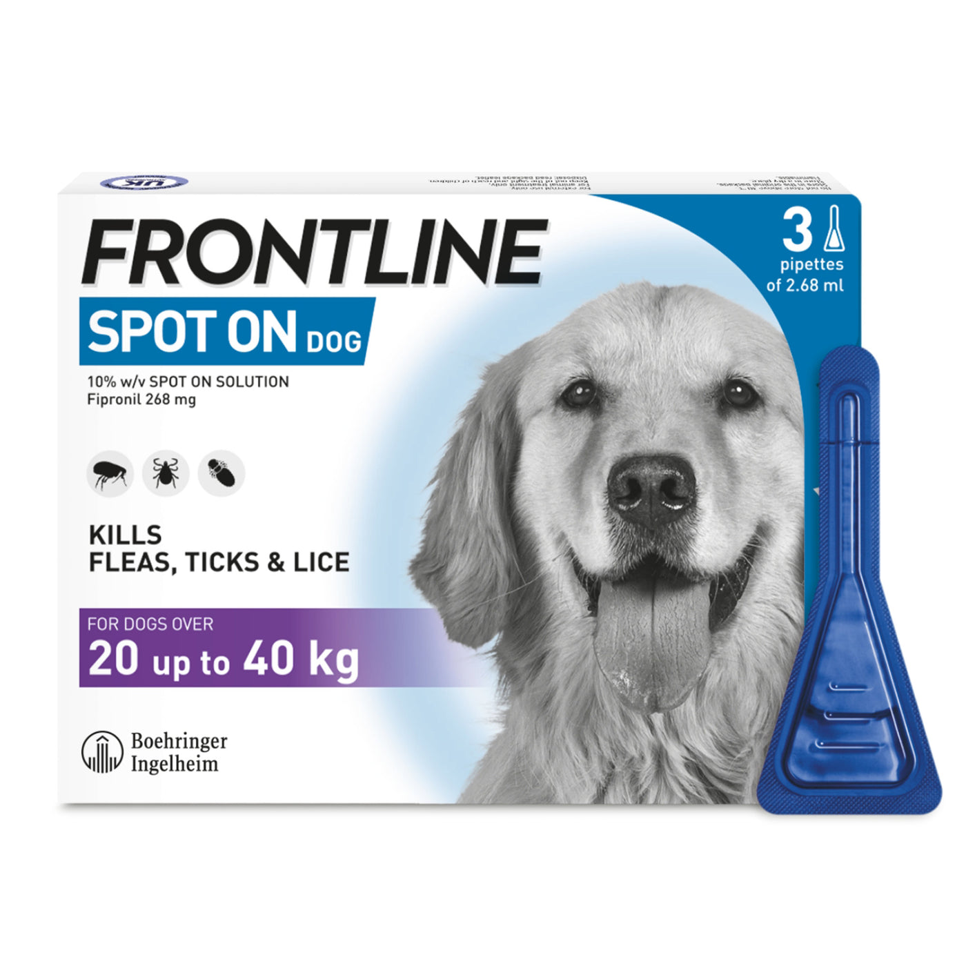 Frontline Spot On Large Dog 20-40kg 3 Pipette