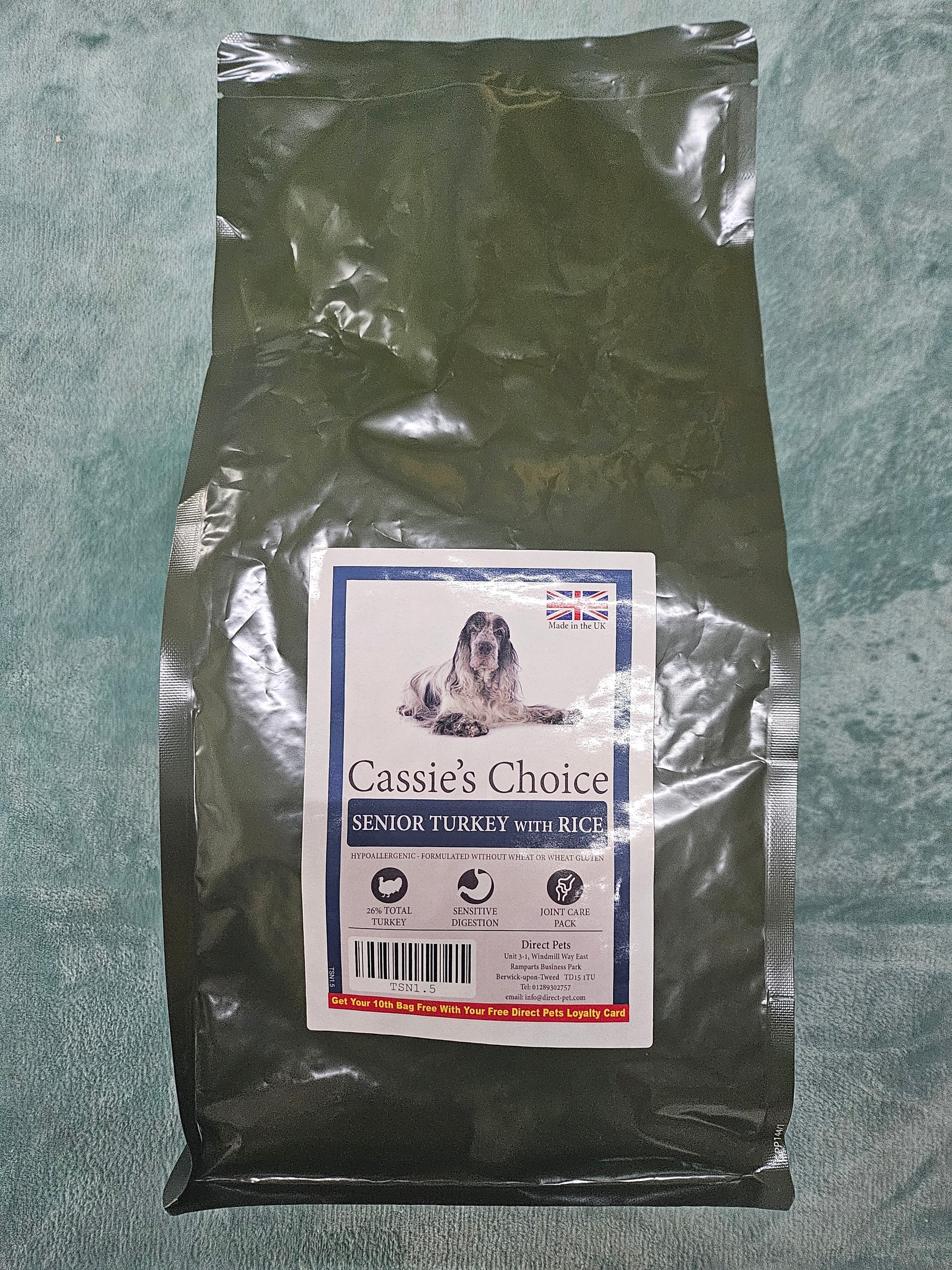 Cassie's Extra Senior Turkey 1.5kg