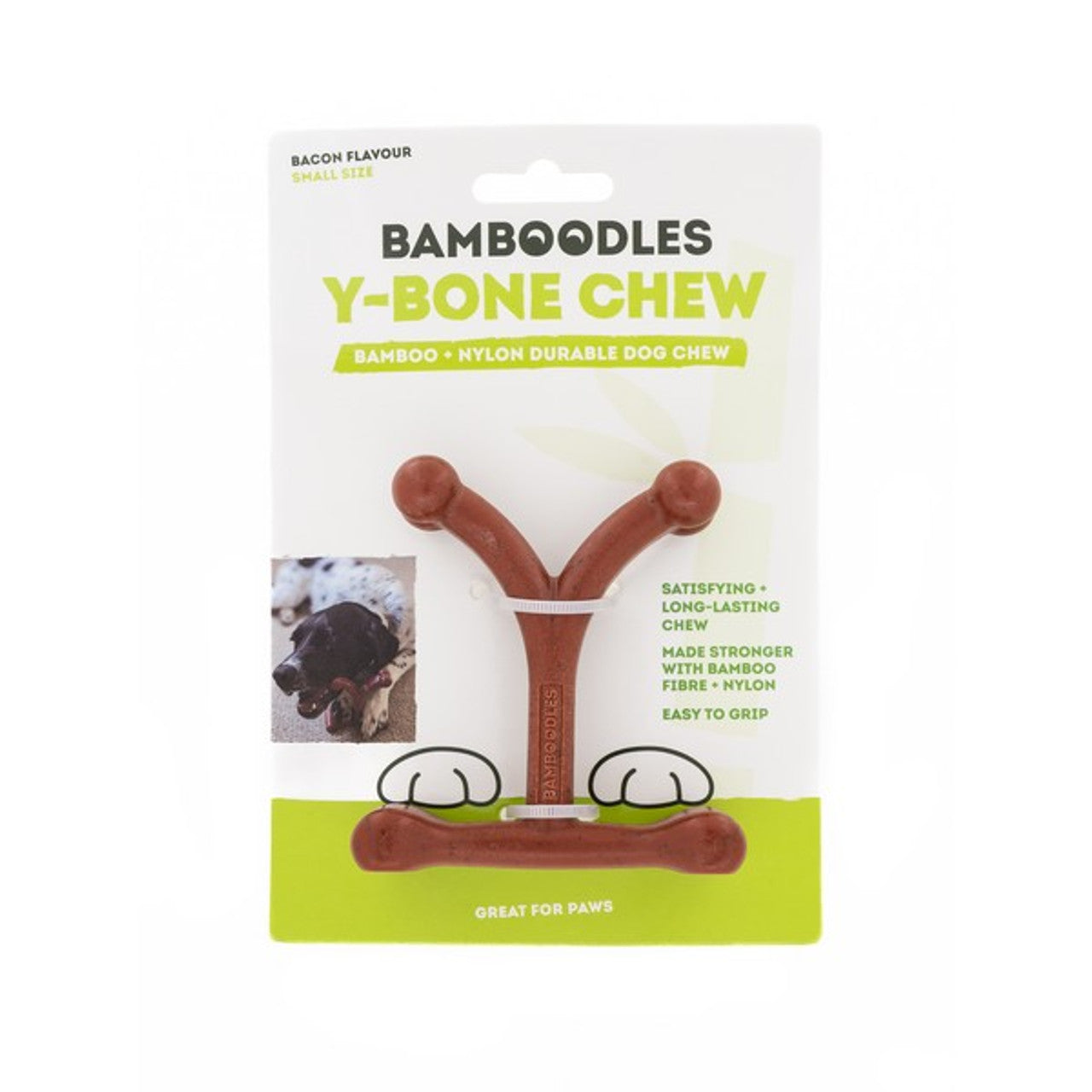 Bamboodles Y-Bone Chew Toy Medium Bacon