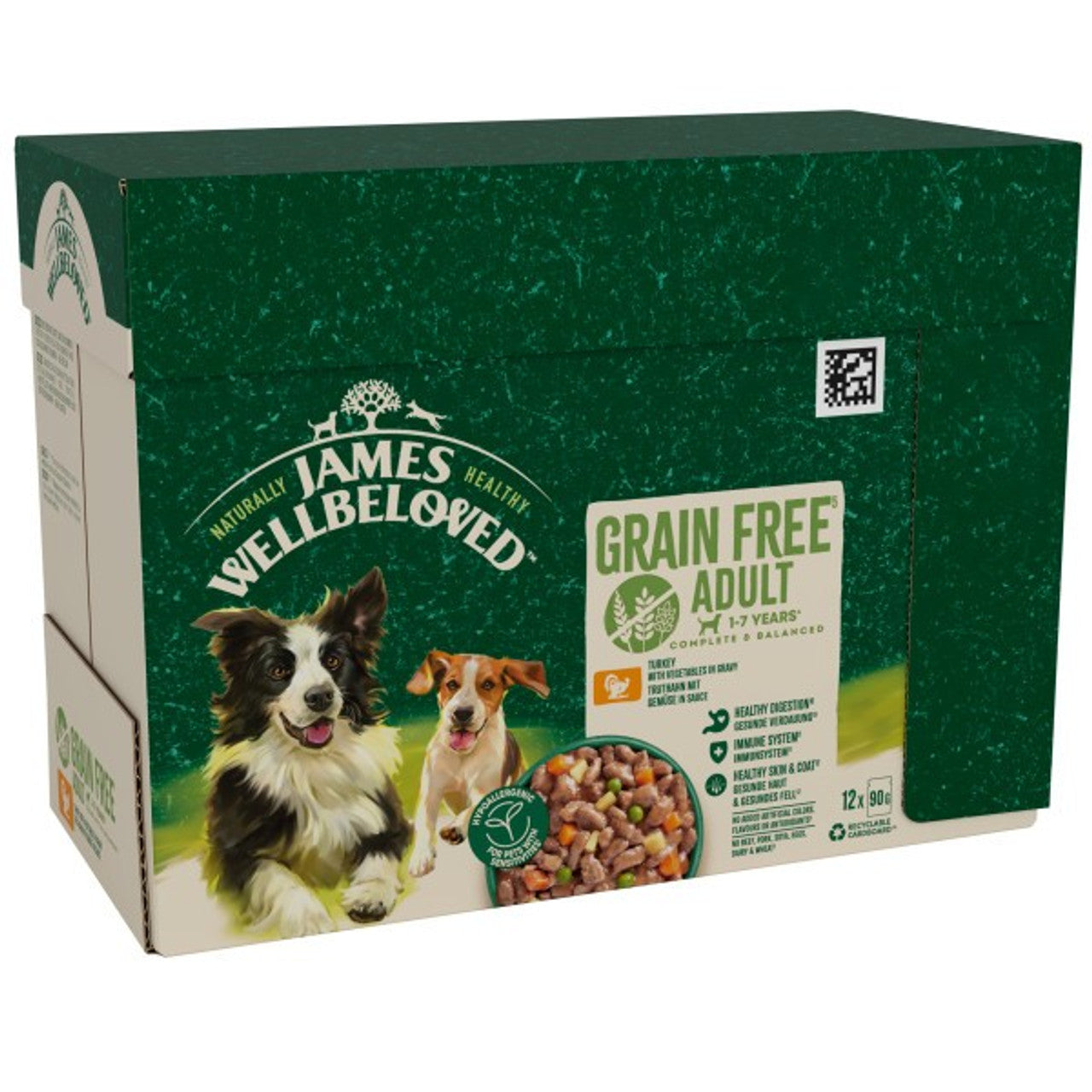 James Wellbeloved Adult Grain Free Turkey in Gravy 12x90g