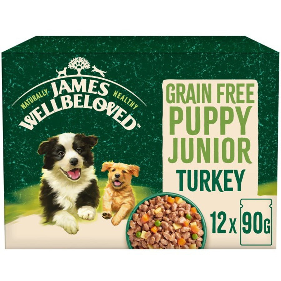 James Wellbeloved Grain Free Puppy Turkey Gravy Pouch 12x90g