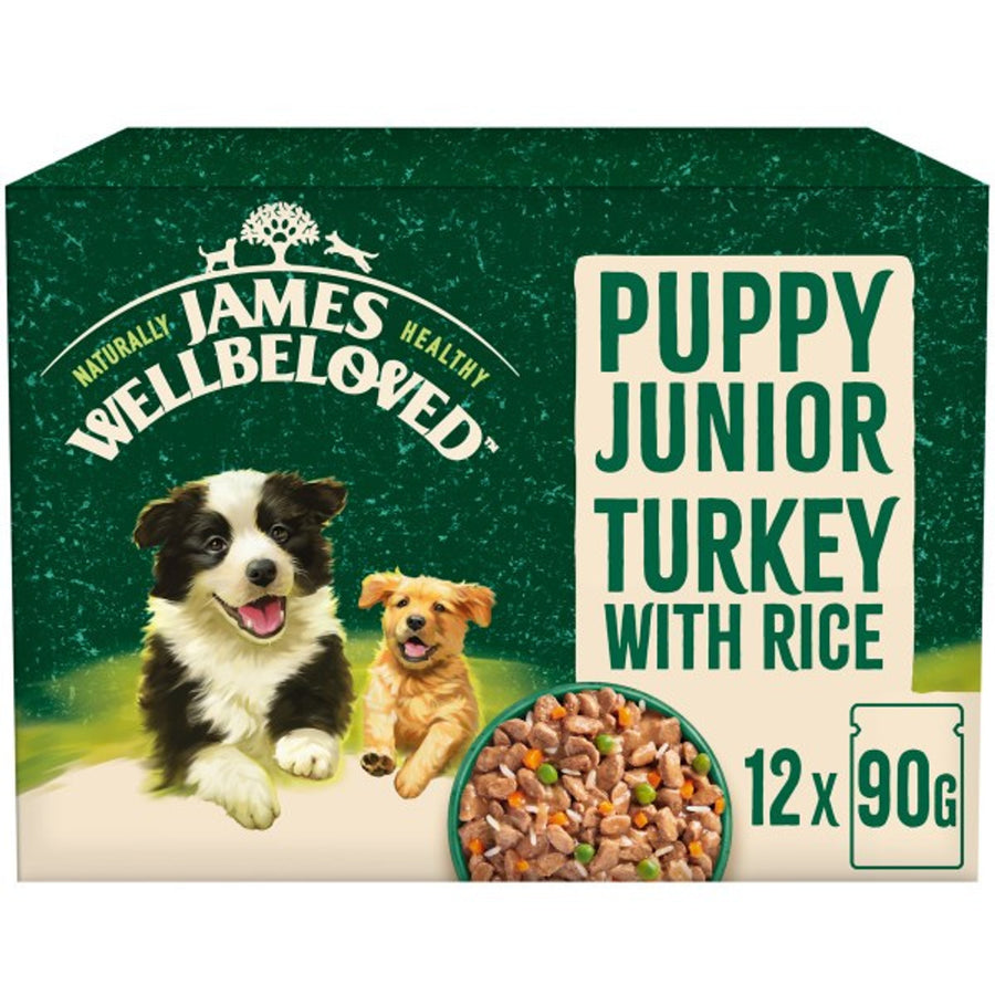 James Wellbeloved Puppy Turkey in Gravy Pouch 12x90g