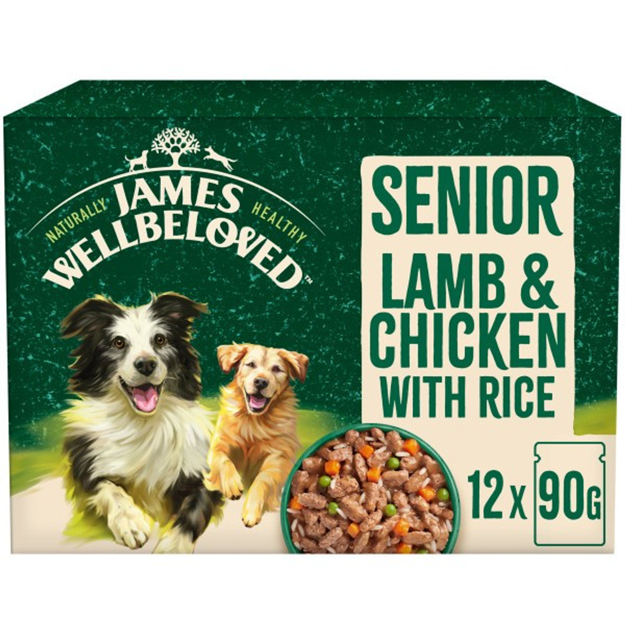 James Wellbeloved Senior Lamb & Chicken In Gravy Pouches 12x90g