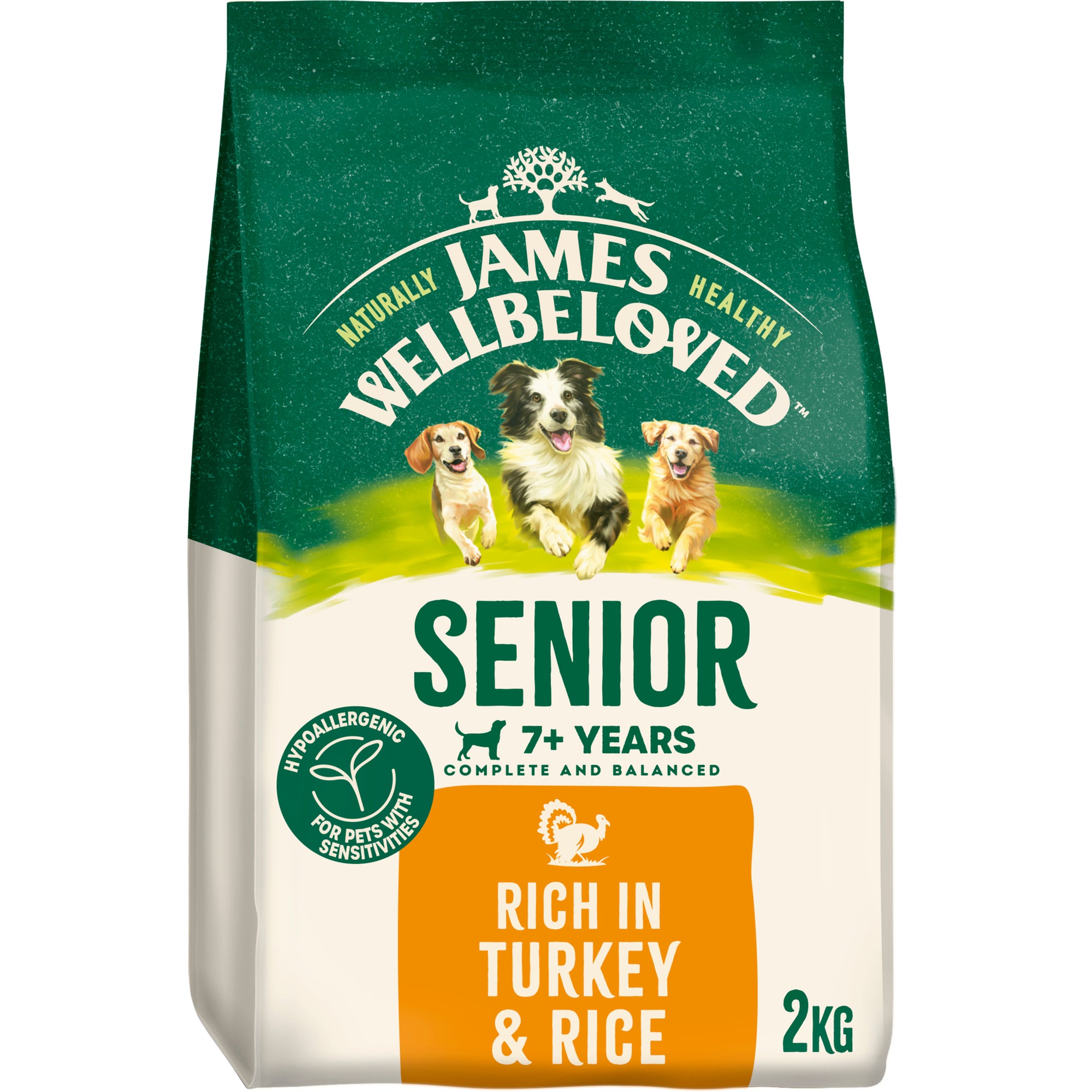 James Wellbeloved  Turkey & Rice Kibble Senior 2kg