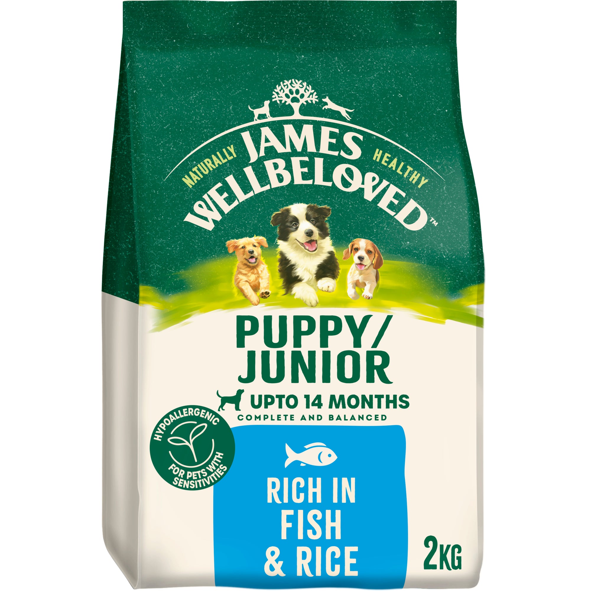 James Wellbeloved Fish & Rice Kibble Puppy/Performance 2kg