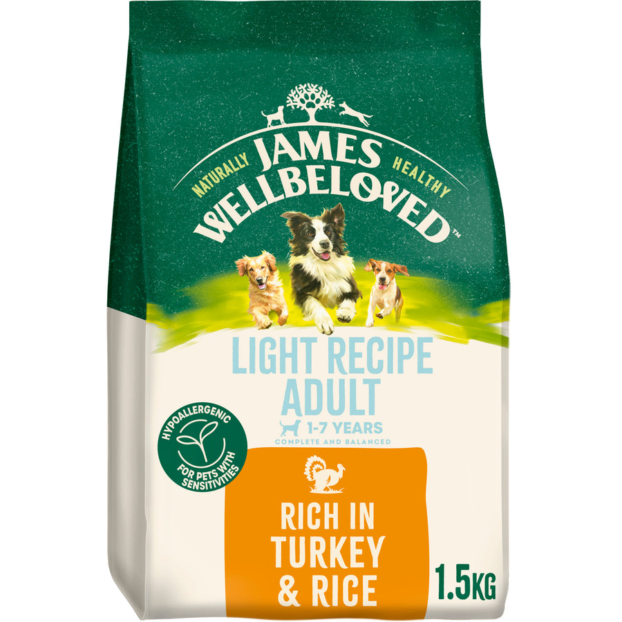 James Wellbeloved Turkey & Rice Kibble Light 1.5kg