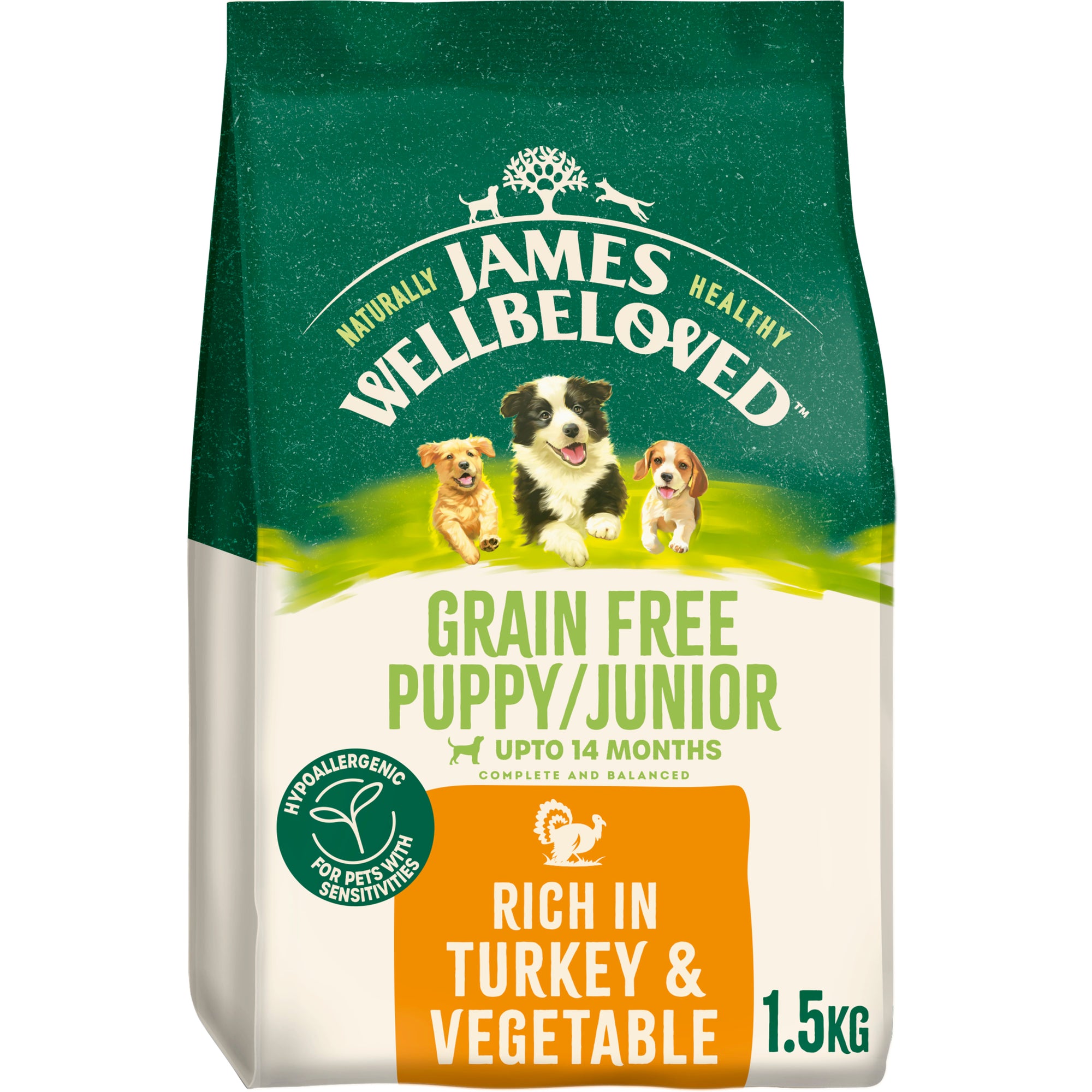 James Wellbeloved  Dog Puppy Grain Free Turkey 1.5kg