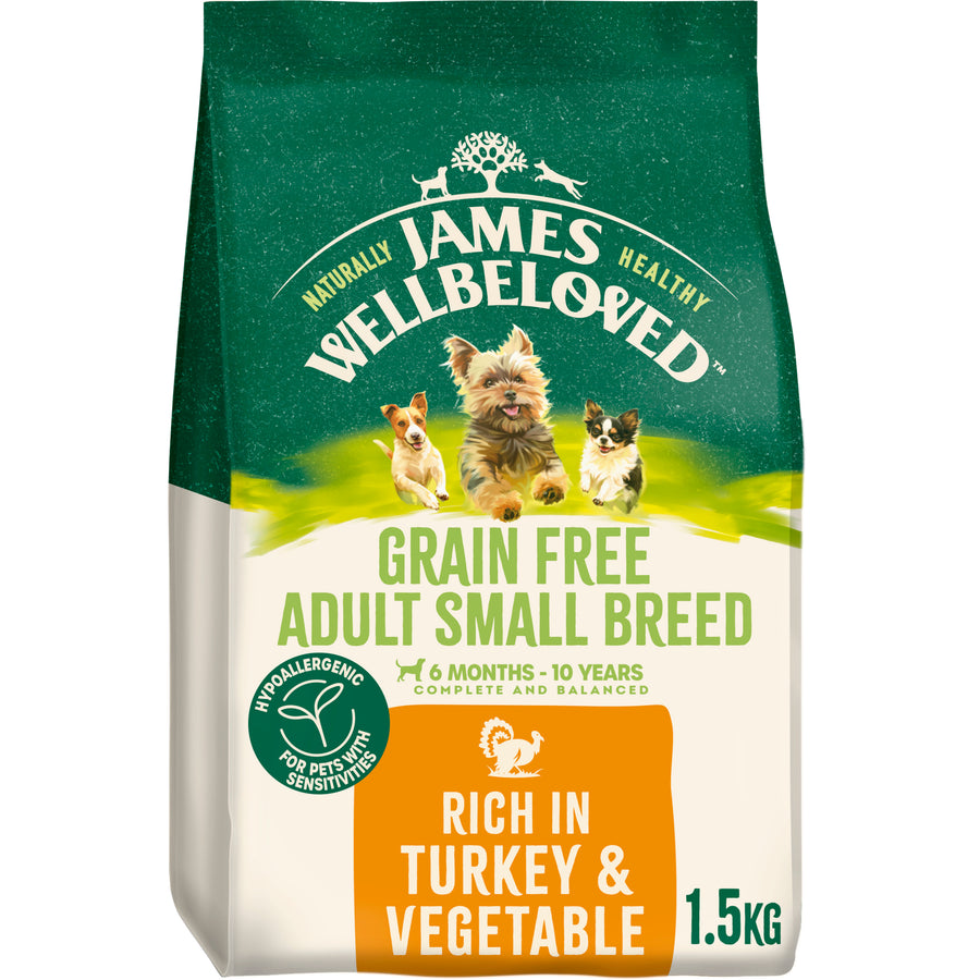 James Wellbeloved  Dog Adult Grain Free Small Breed Turkey 1.5kg