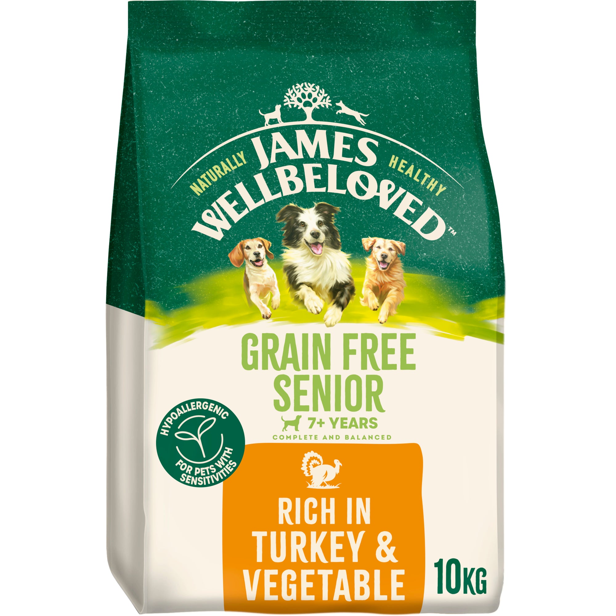 James Wellbeloved Turkey & Vegetable Kibble Grain Free Adult 10kg