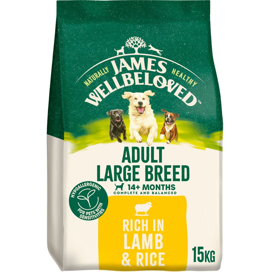 James Wellbeloved Lamb & Rice Kibble Adult Large Breed 15kg