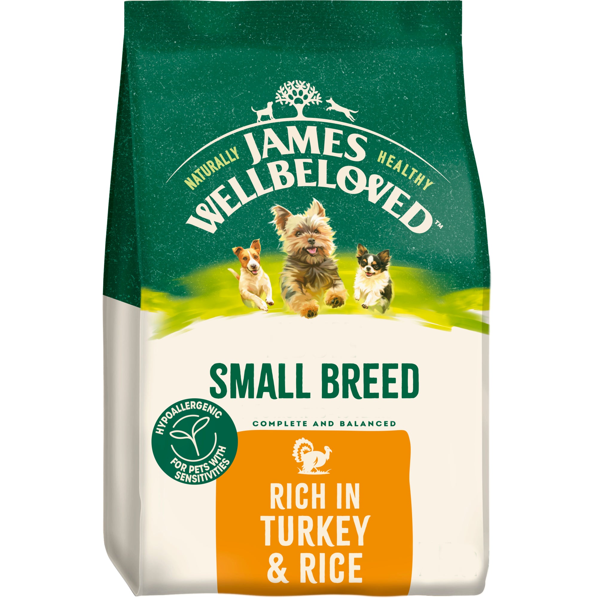 James Wellbeloved Turkey & Rice Kibble Adult Small Breed 1.5kg