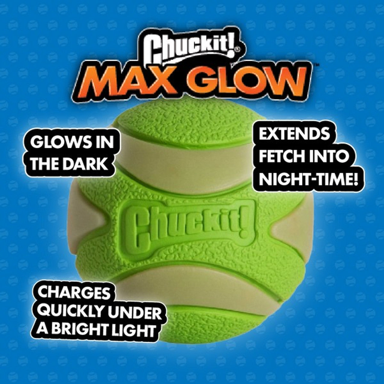 Chuckit! Max Glow Ball 1 Pack Medium 6.5cm