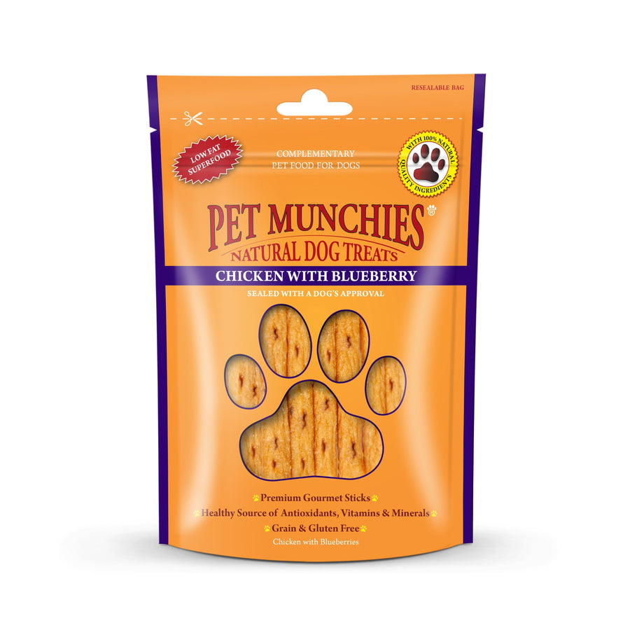 Pet Munchies Chicken With Blueberry Dog Treats 80g