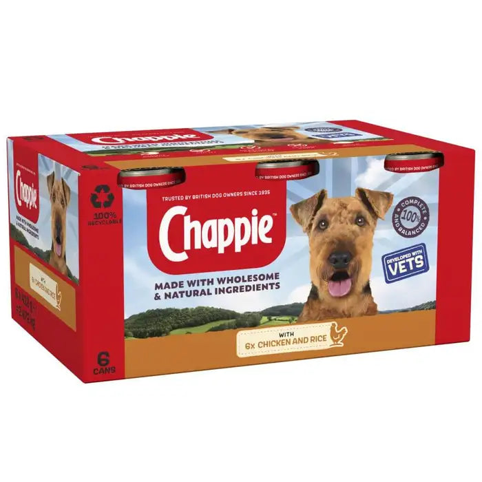 Chappie Tins Chicken & Rice 6x412g