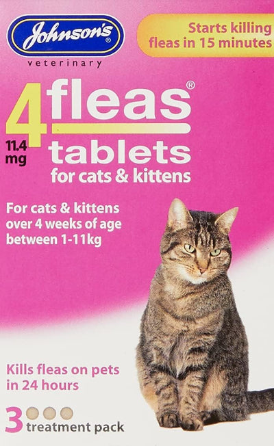 JVP 4 Fleas Cat Flea Tablets 3 Pack