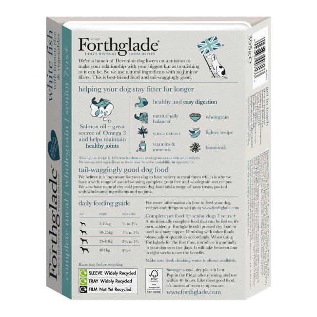 Forthglade Complete Wholegrain Senior White Fish Brown Rice & Veg 395g