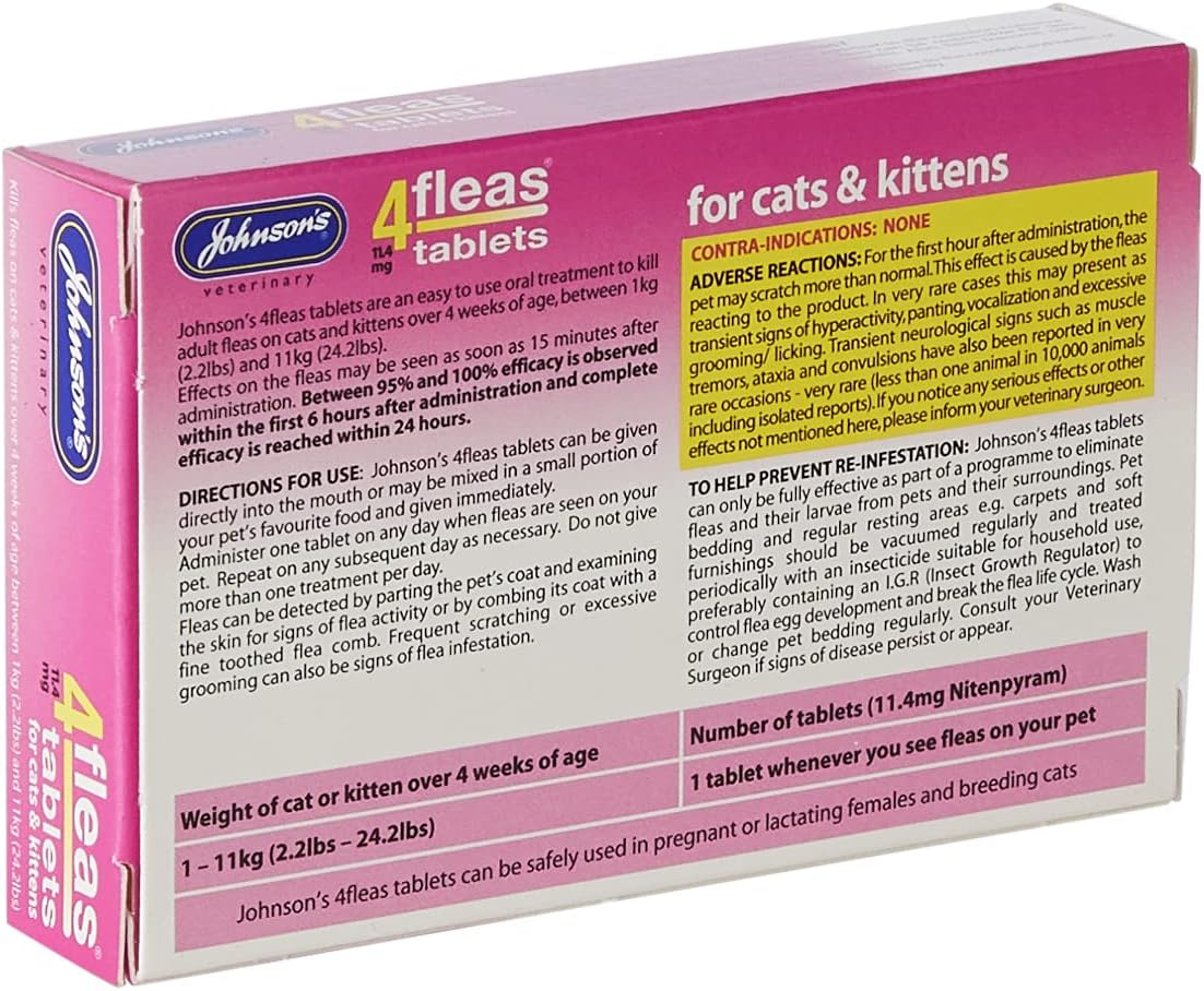 JVP 4 Fleas Cat Flea Tablets 3 Pack