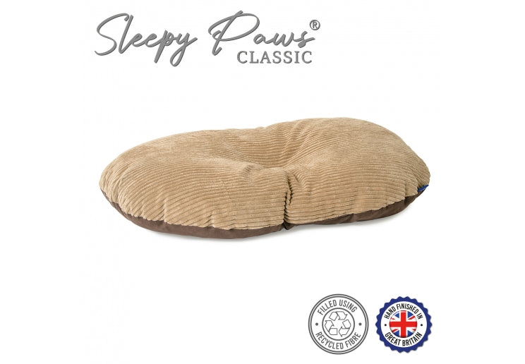 Sleepy Paws Oval Cushion 55x75cm Oatmeal & Check