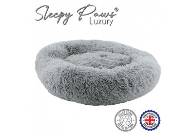 Sleepy Paws Super Plush Donut Bed 70cm Slate Grey