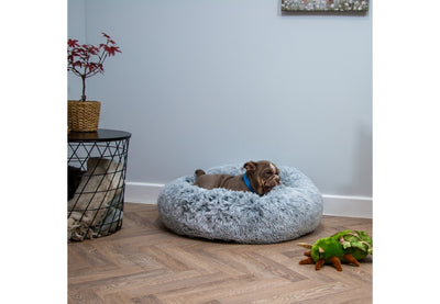 Sleepy Paws Super Plush Donut Bed 70cm Slate Grey