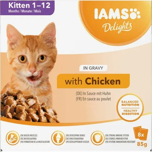 Iams Delights Kitten In Gravy 8x85g
