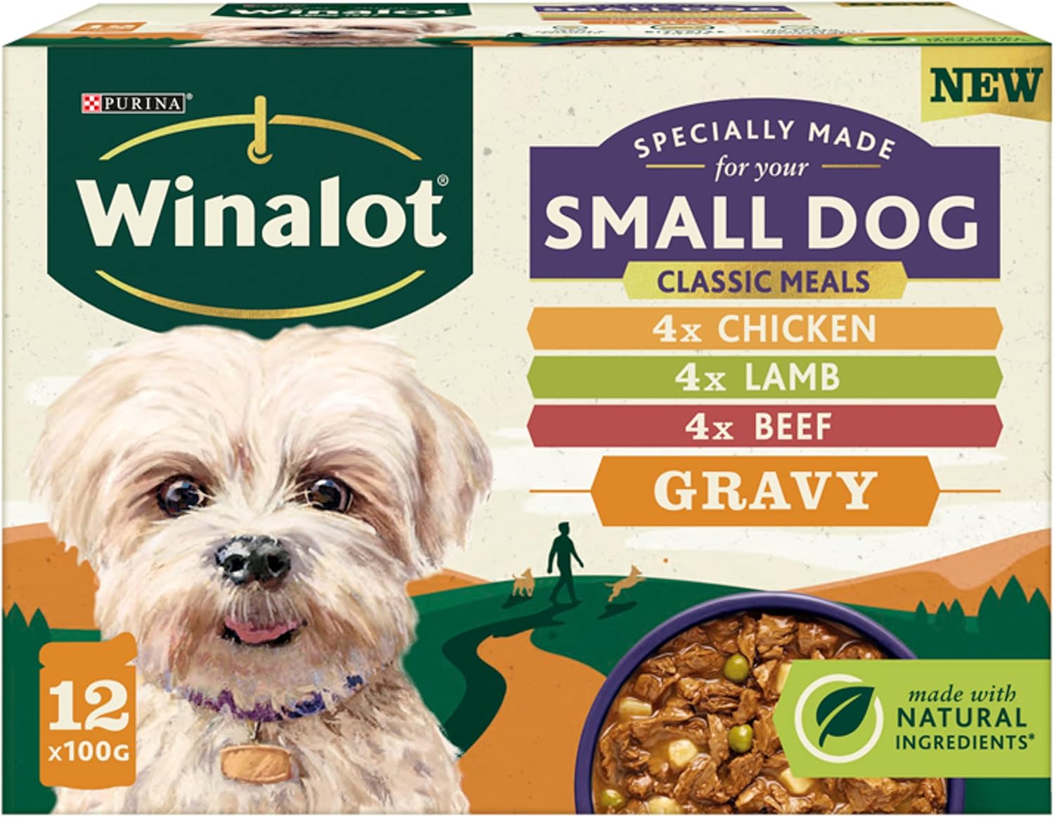 Winalot Small Dog Pouch In Gravy Beef, Chicken & Lamb 12x100g