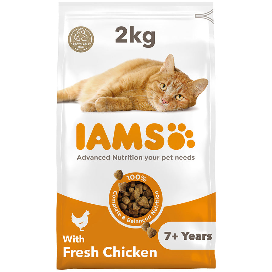 Iams Vitality Senior Cat Food Chicken 2kg