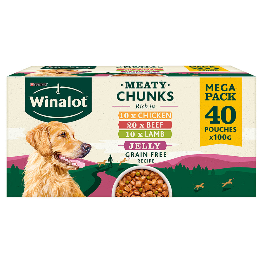 Winalot Perfect Portions Dog Food Pouches Meat In Jelly 40x100g
