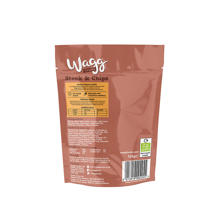 Wagg Steak and Chips Treats 125g