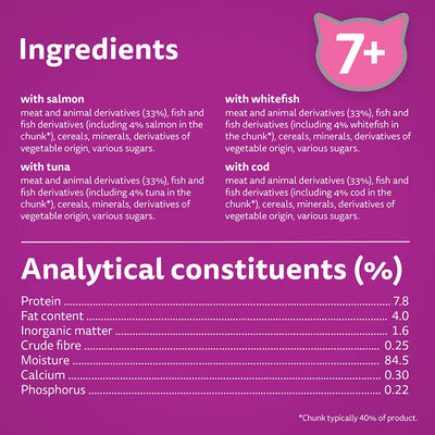 Whiskas Senior 7+ Fish Favourites In Jelly Pouches 12x85g