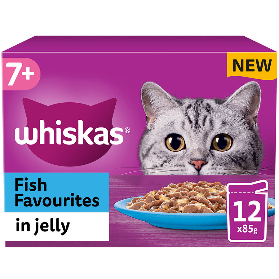 Whiskas Senior 7+ Fish Favourites In Jelly Pouches 12x85g