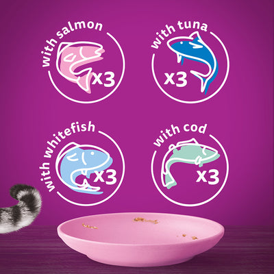 Whiskas Kitten 2-12 Month Fish Favourites In Jelly Pouches 12x85g