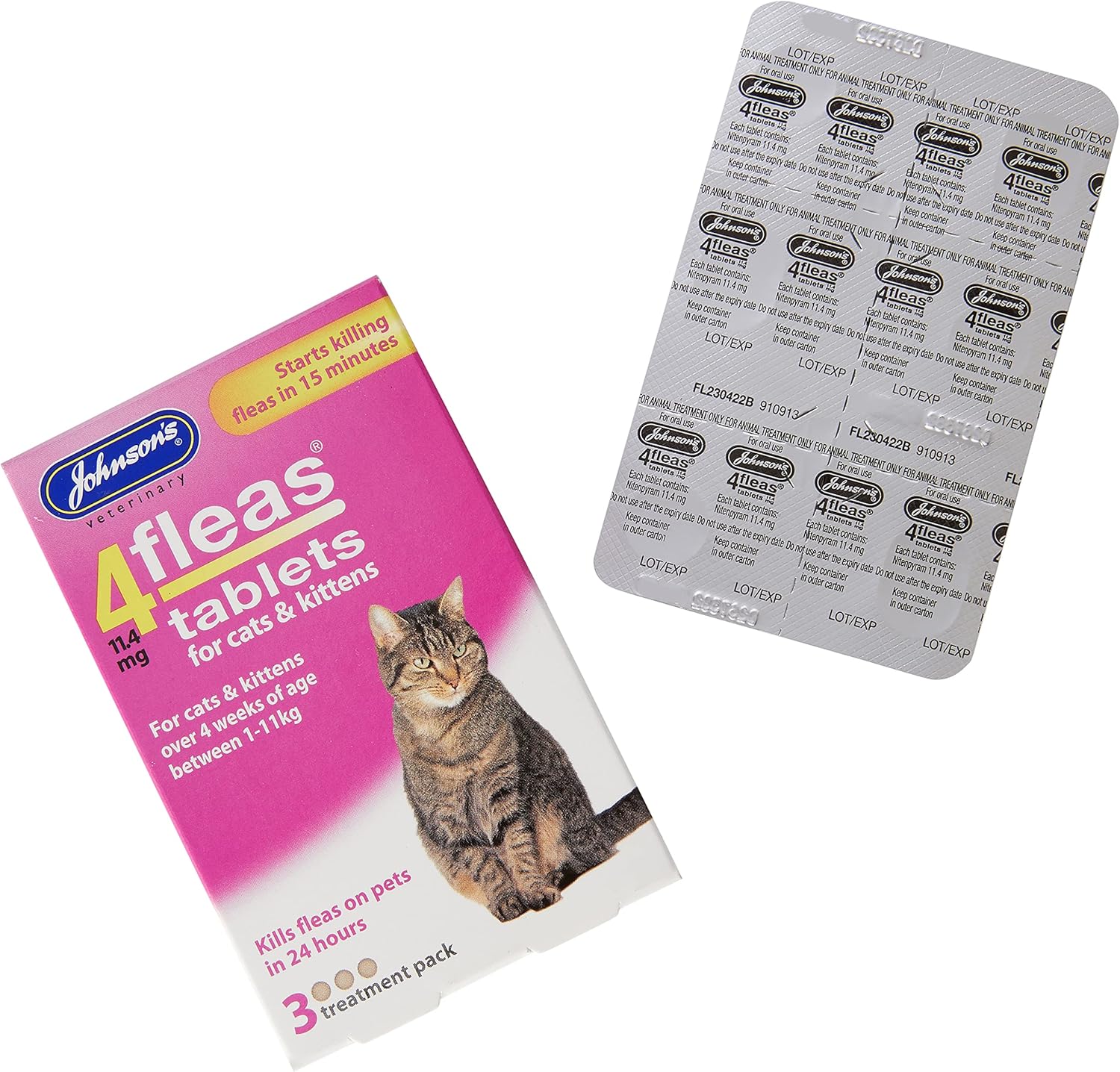 JVP 4 Fleas Cat Flea Tablets 3 Pack