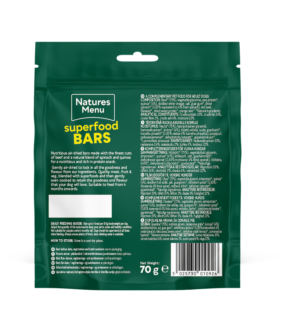 Country Hunter Superfood Bars Beef Spinach & Quinoa 70g