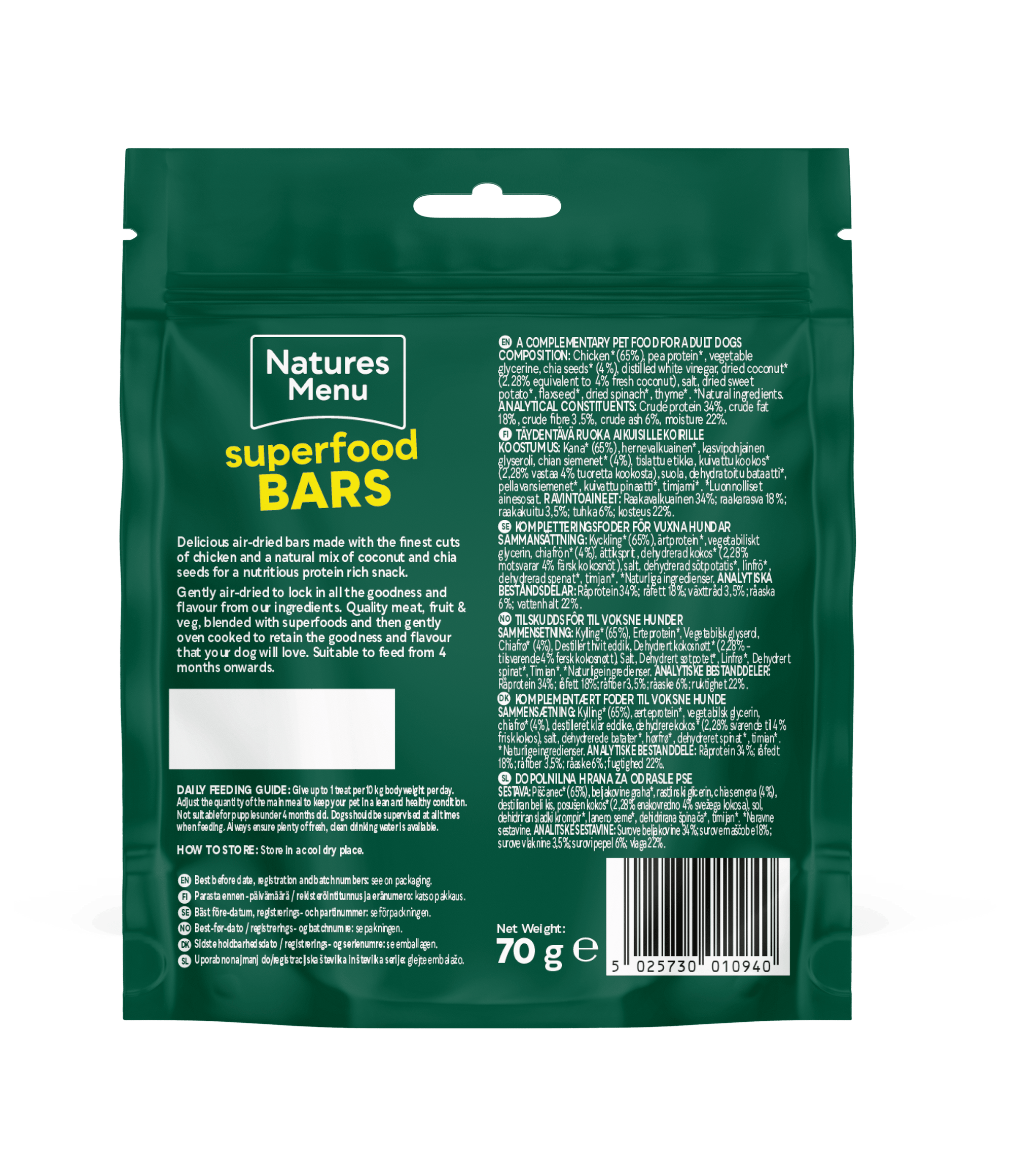 Country Hunter Superfood Bars Chicken Coconut & Chia Seeds 70g