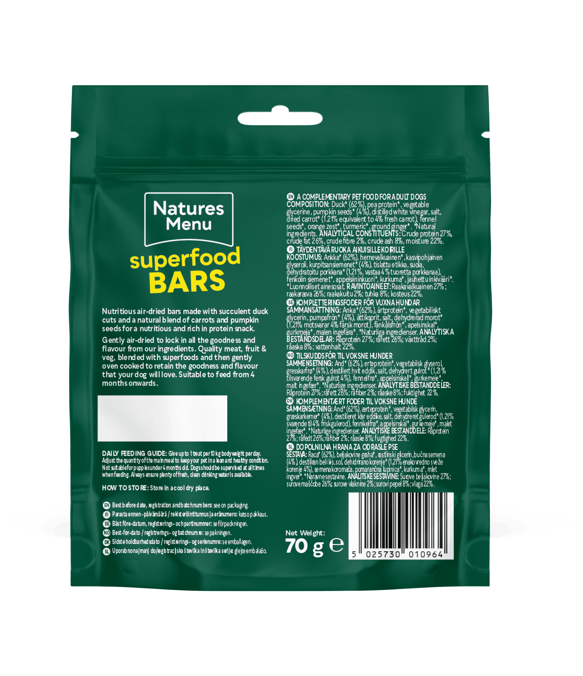 Country Hunter Superfood Bars Salmon White Fish Cranberries & Kelp 70g