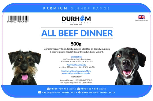 Durham feeds Beef dinner 500g