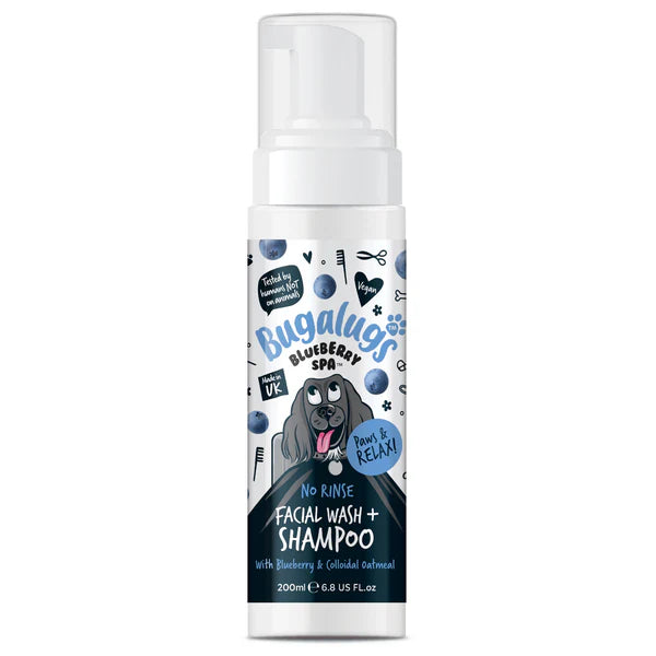 Bugalugs Blueberry Spa No Rinse Facial Wash & Shampoo 200ml