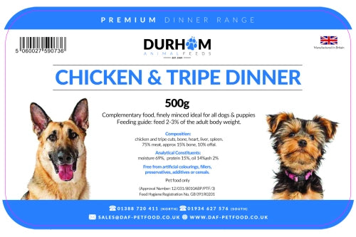 Durham feeds Chicken & Tripe Dinner 500g