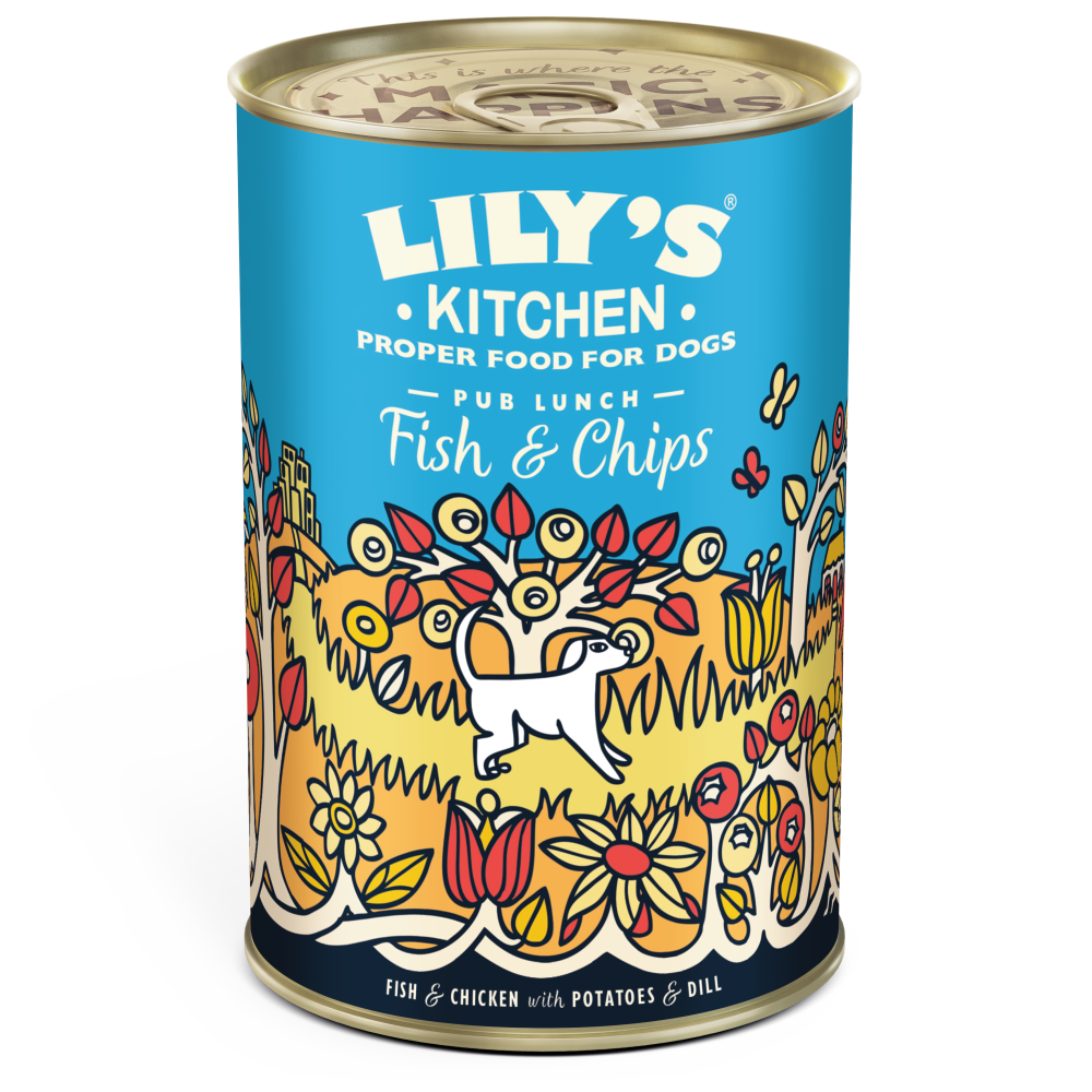 Lily's Kitchen Tins Fish And Chips Dog 400g