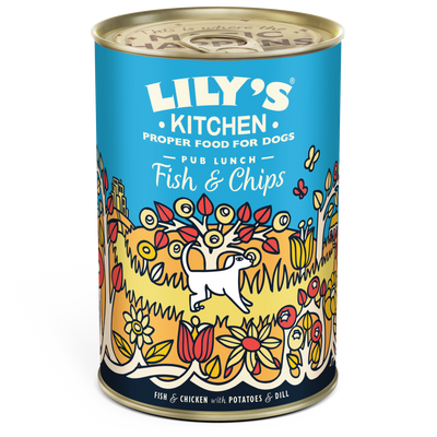 Lily's Kitchen Tins Fish And Chips Dog 400g